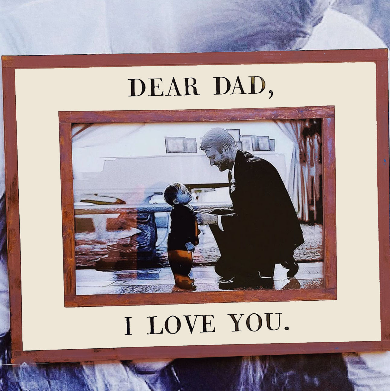 Dear Dad, I Love You Copper & Glass Photo Frame