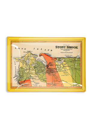 Bensgarden.com | 1894 Stony Brook Long Island Map Decoupage Glass Tray - Ben's Garden. Made in New York City.