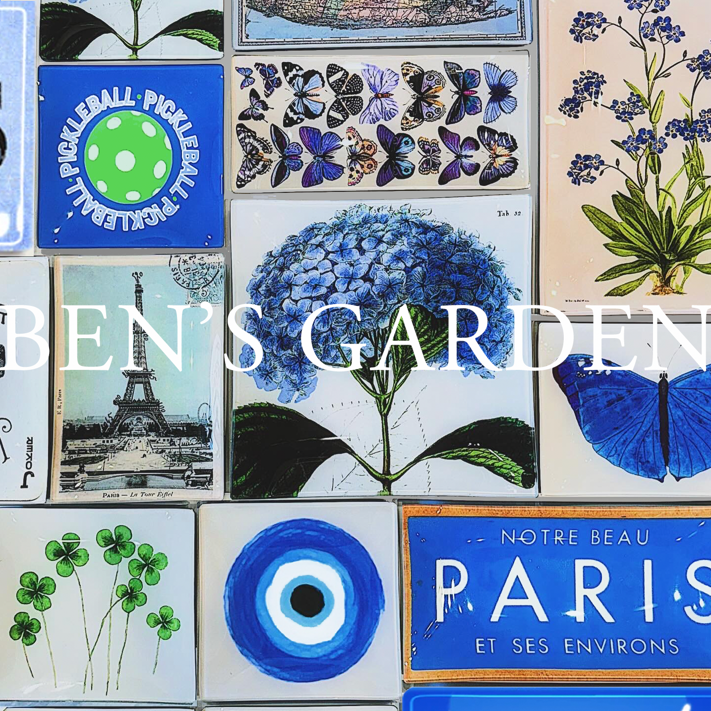 Bensgarden.com | Good Luck Blue Eye Decoupage Glass Tray - Ben's Garden. Made in New York City.