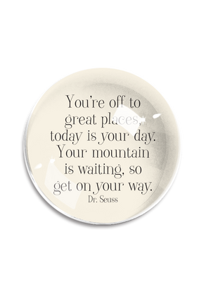 Bensgarden.com | You're Off To Great Places Crystal Dome Paperweight - Ben's Garden. Made in New York City.