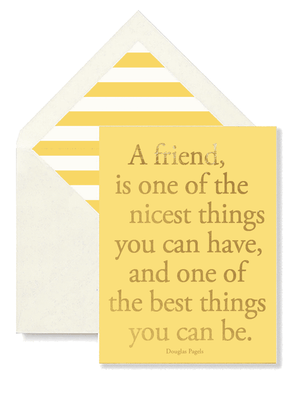 A Friend Is One Of The Nicest Greeting Card, Single Folded Card or Boxed Set of 8 - Bensgarden.com