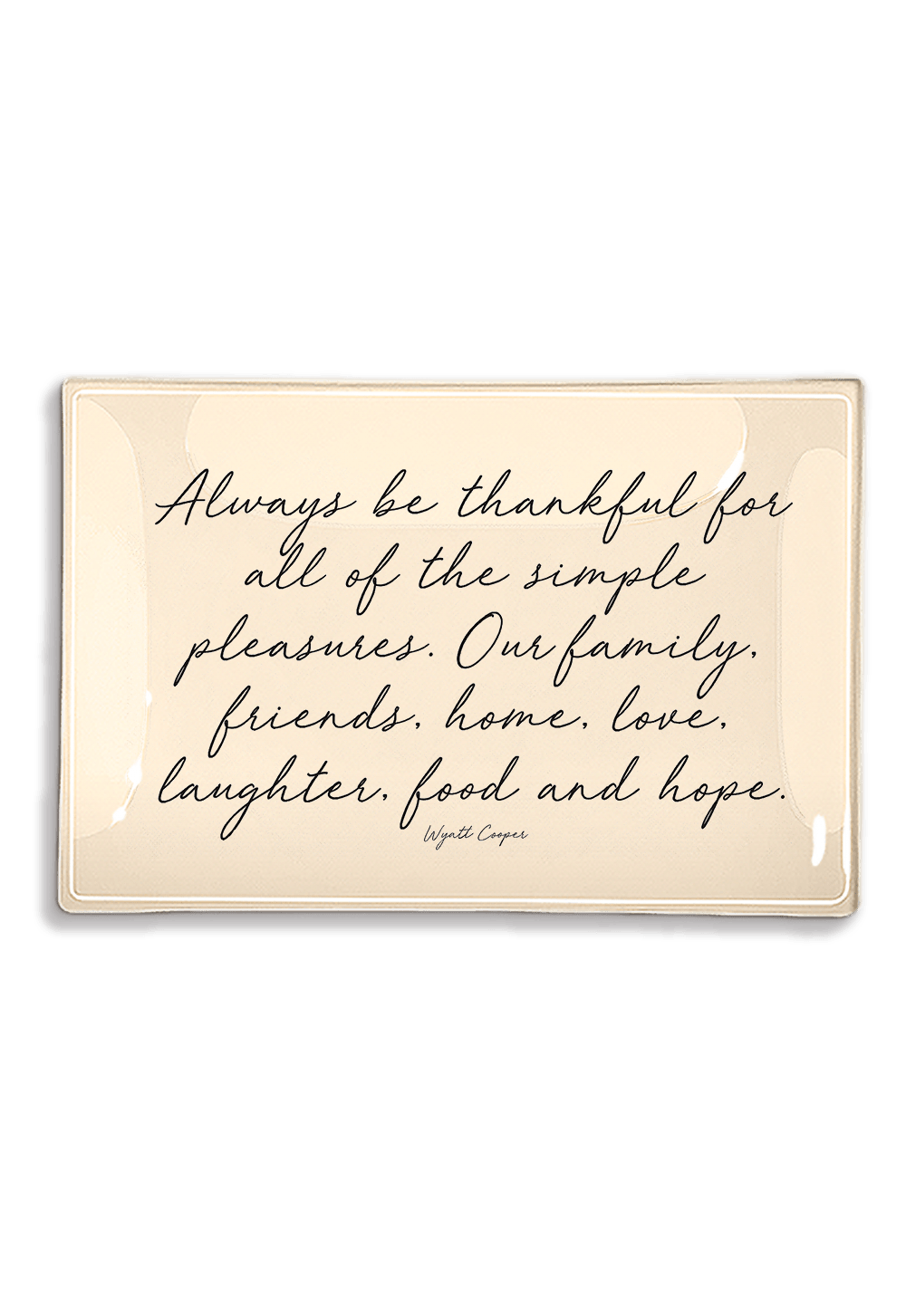 Always Be Thankful For All Of The Simple Pleasures Decoupage Glass Tray - Bensgarden.com
