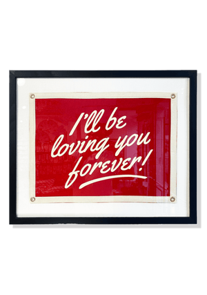 Handcrafted I'll Be Loving You Cut-And-Sewn Wool Felt Pennant Flag - Bensgarden.com