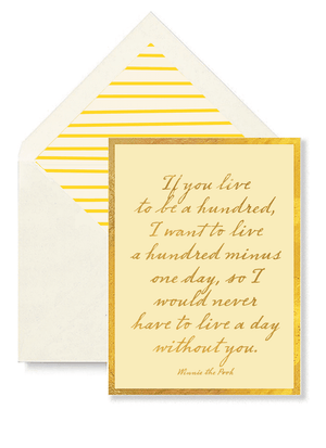 Bensgarden.com | If You Live To Be A Hundred Greeting Card, Single Folded Card or Boxed Set of 8 - Ben's Garden. Made in New York City.