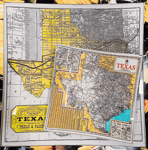 Touring Texas State Map Decoupage Glass Tray - Bensgarden.com