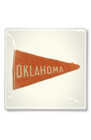 Vintage Oklahoma Texas Pennant Decoupage Tray - Bensgarden.com