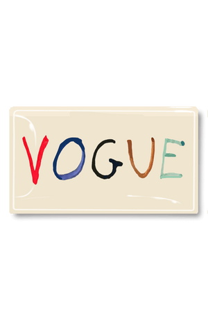 Vintage Vogue Watercolor Decoupage Glass Tray - Bensgarden.com