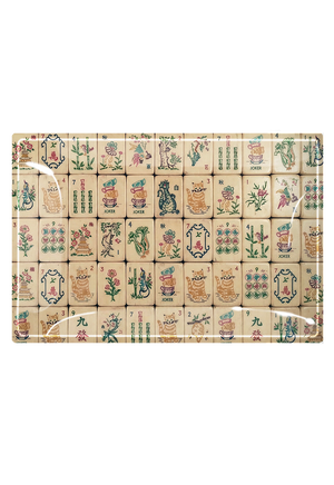 Mahjong #4 Decoupage Glass Tray