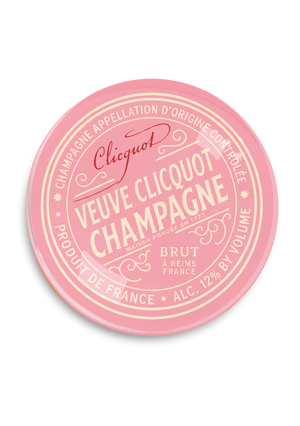 Veuve Cliciquot Champagne Rosé (Pink) Round Decoupage Tray