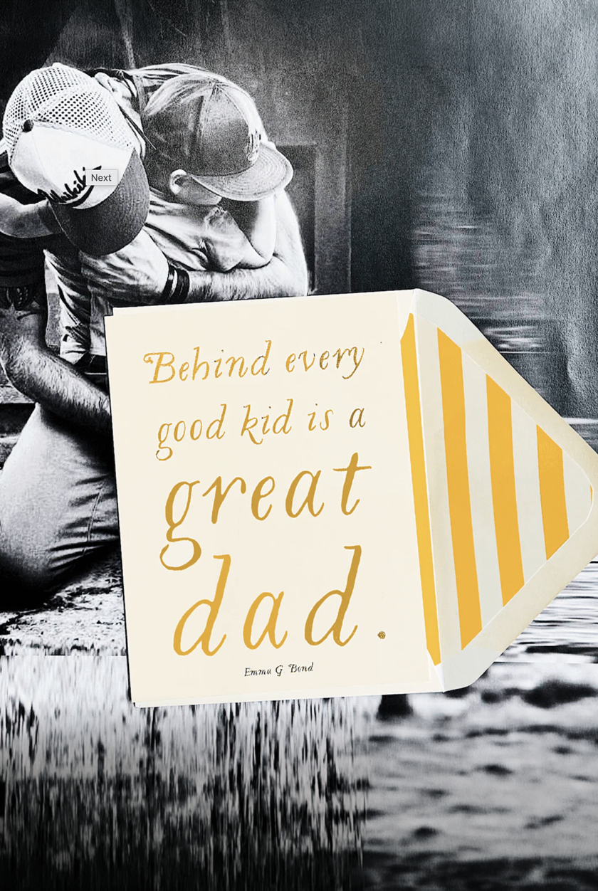 Behind Every Good Kid Is A Great Dad Greeting Card, Single Folded Card