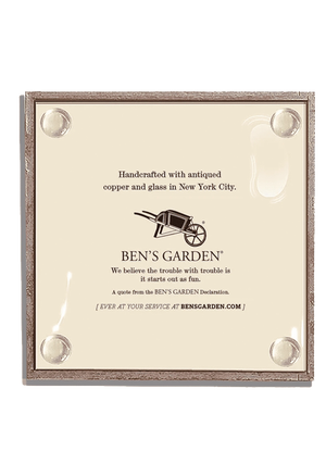 Bensgarden.com | The Best Cocktails Copper & Glass Coasters, Set of 4 - Ben's Garden. Made in New York City.