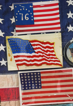 Betsy Ross American Flag Glass Decoupage Tray