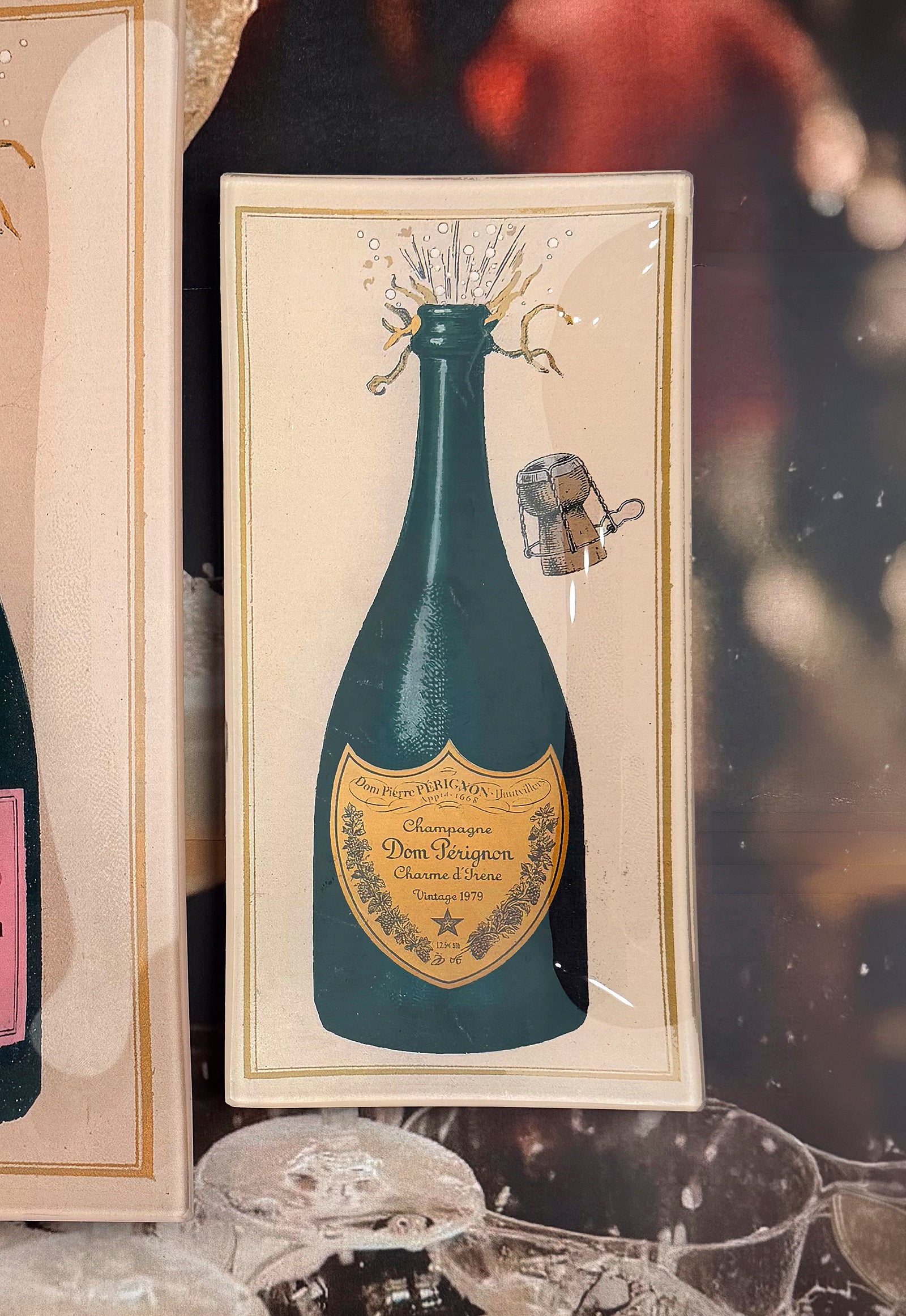 Dom Pérignon Brut Champagne Glass Decoupage Tray