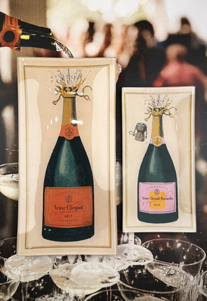 Veuve Clicquot Rosé Champagne Glass Decoupage Tray