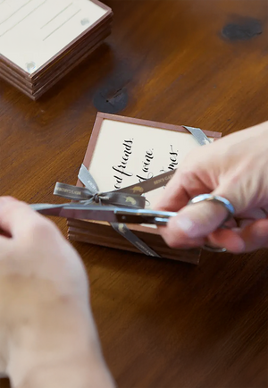 American Holly Holiday Copper & Glass Coaster, Set of 4