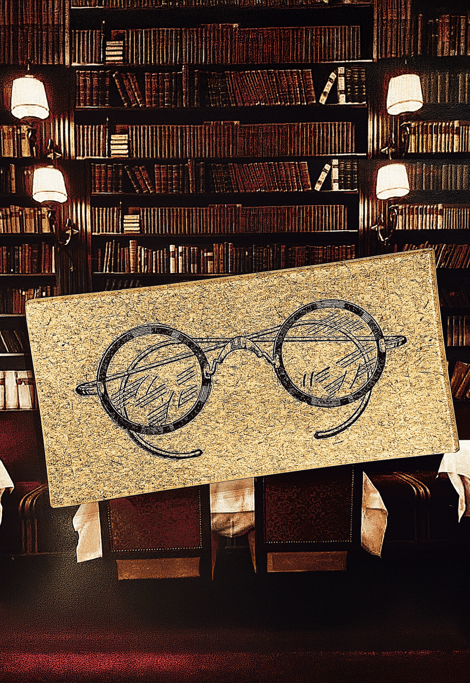 Antique Spectacles Decoupage Glass Tray - Bensgarden.com