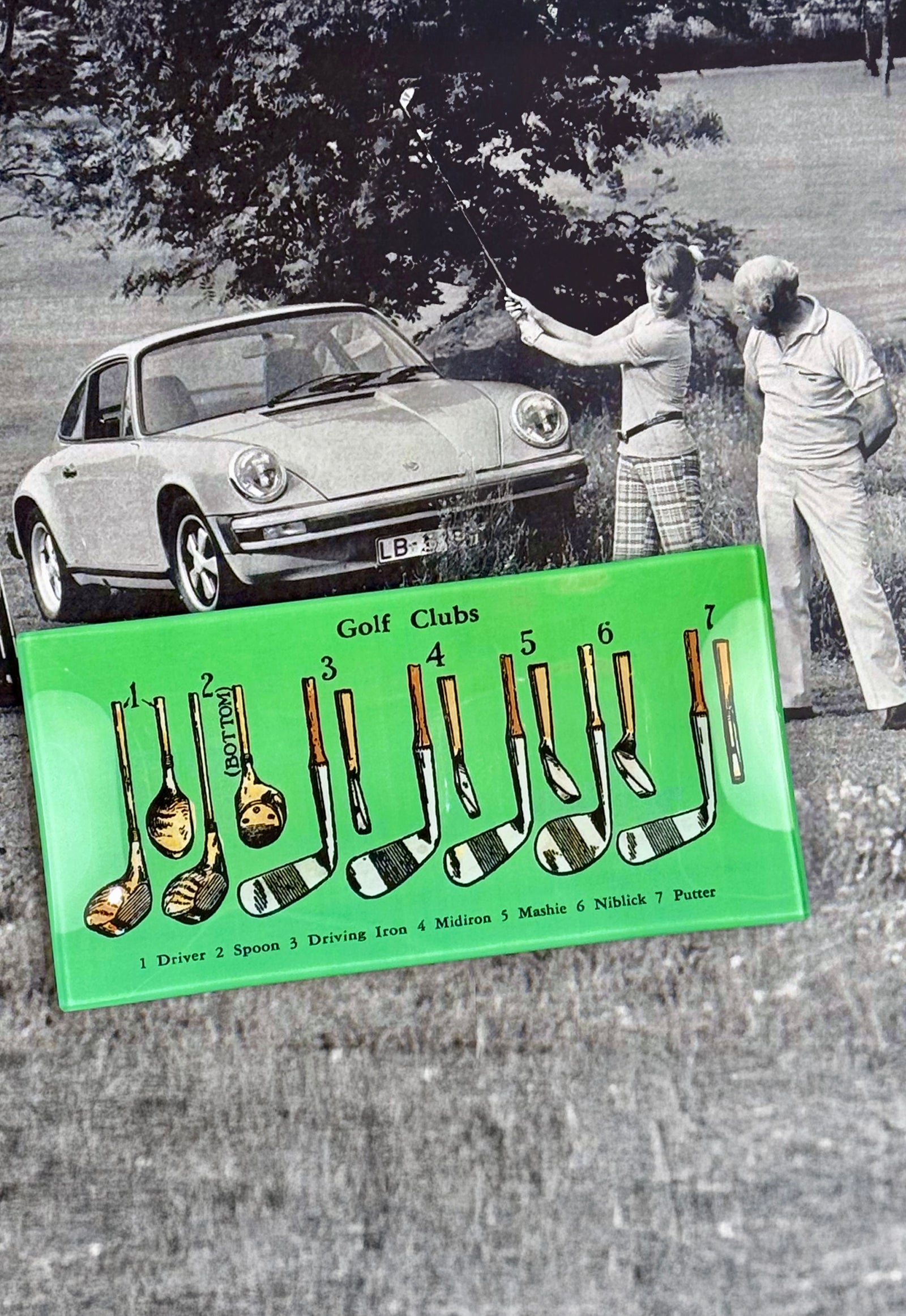 Hole In One Golf Decoupage Glass Tray