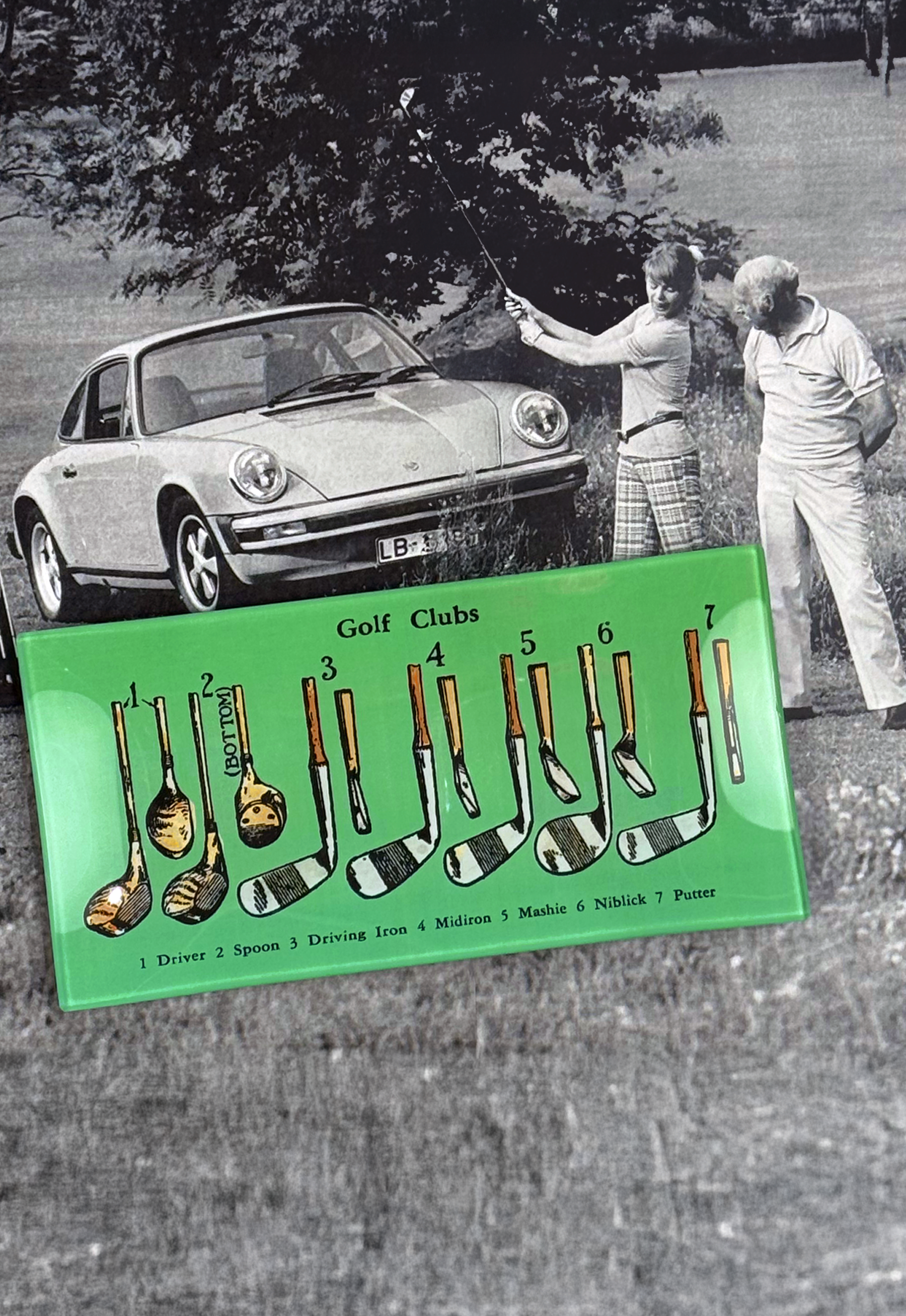 Hole In One Golf Decoupage Glass Tray