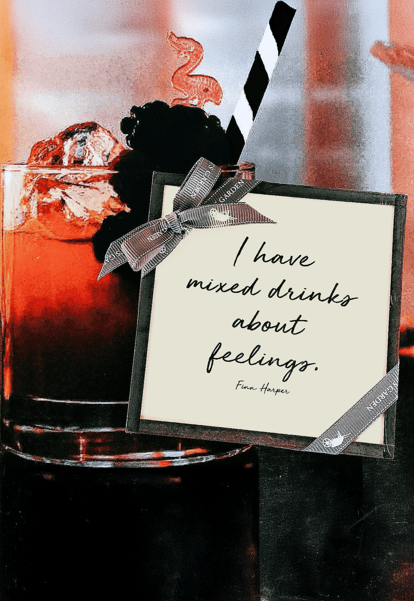 I Have Mixed Drinks About Feelings Copper & Glass Coasters, Set of 4
