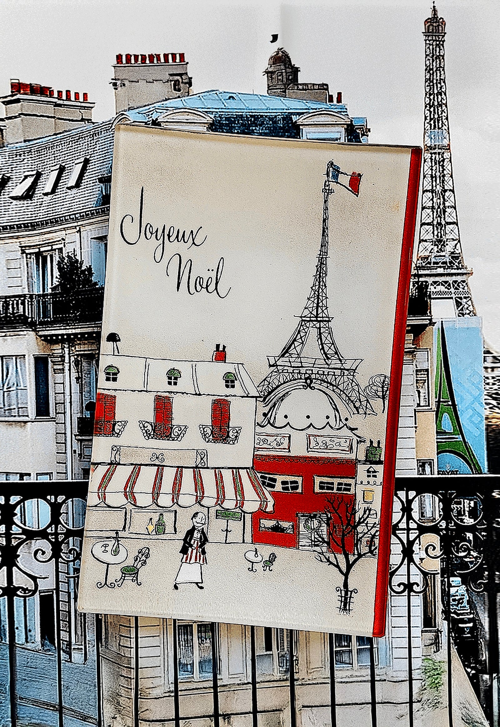 Joyeux Noel Decoupage Glass Tray