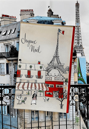 Joyeux Noel Decoupage Glass Tray
