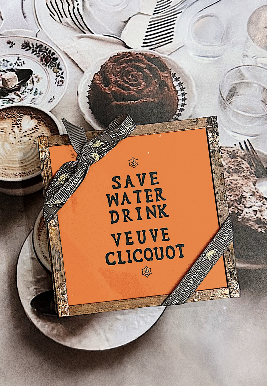 Save Water, Drink Veuve Clicquot Coasters, Set of 4 - Ben's Garden