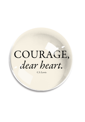 Bensgarden.com | Courage, Dear Heart Crystal Dome Paperweight - Ben's Garden. Made in New York City.
