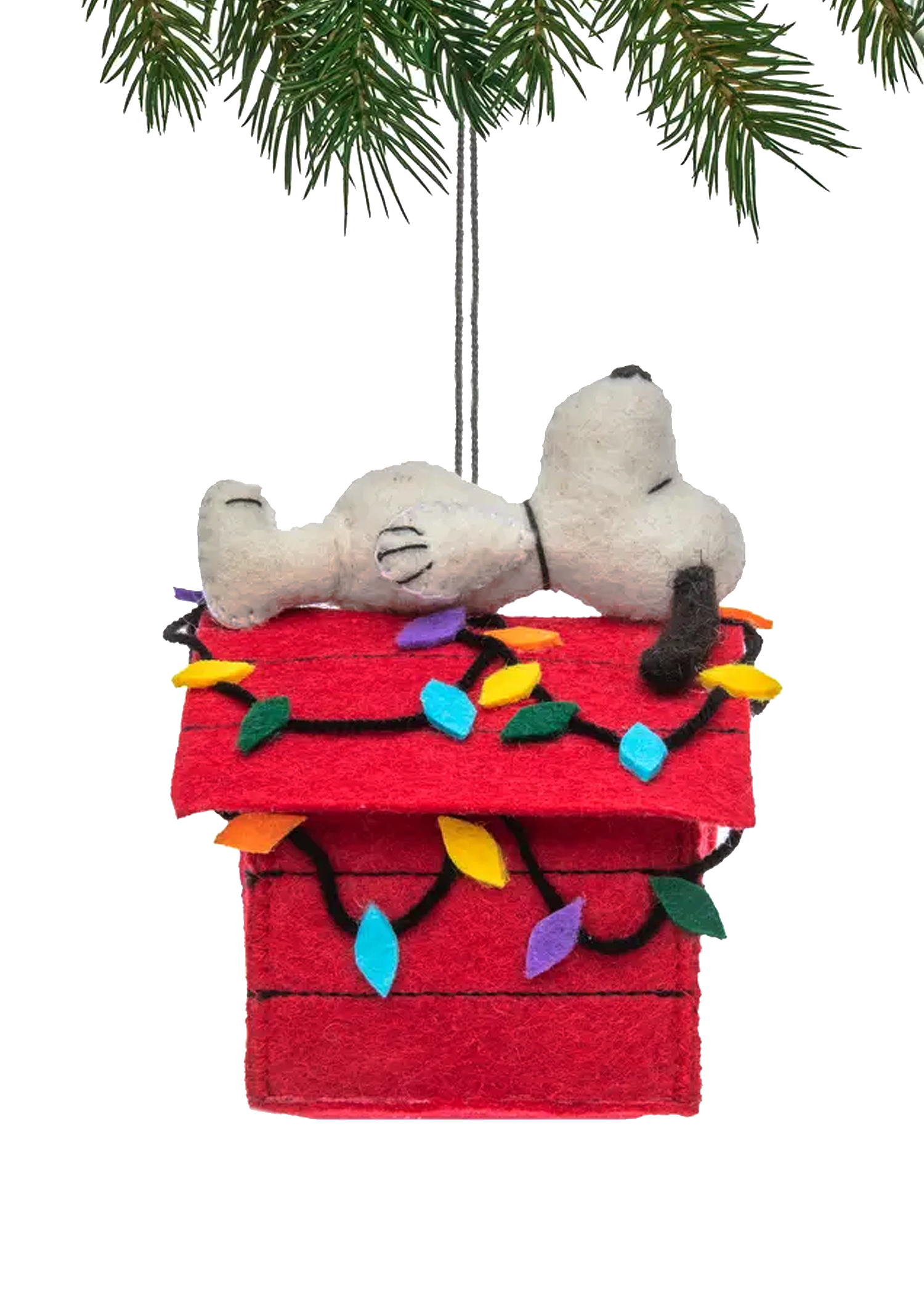 Hand-Sewn Felt Snoopy Christmas House Ornament