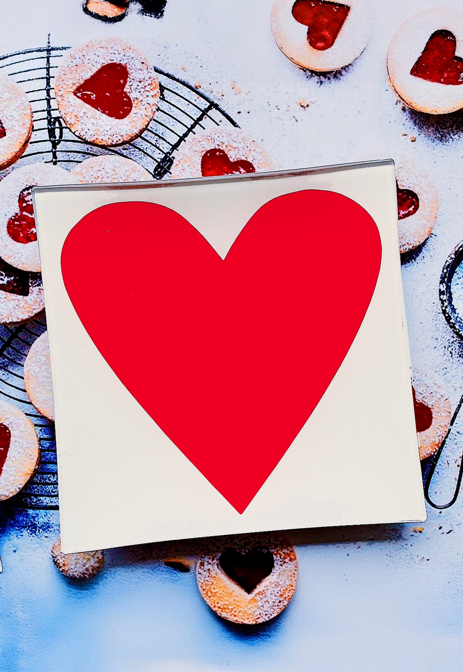 I Heart You Decoupage Glass Tray