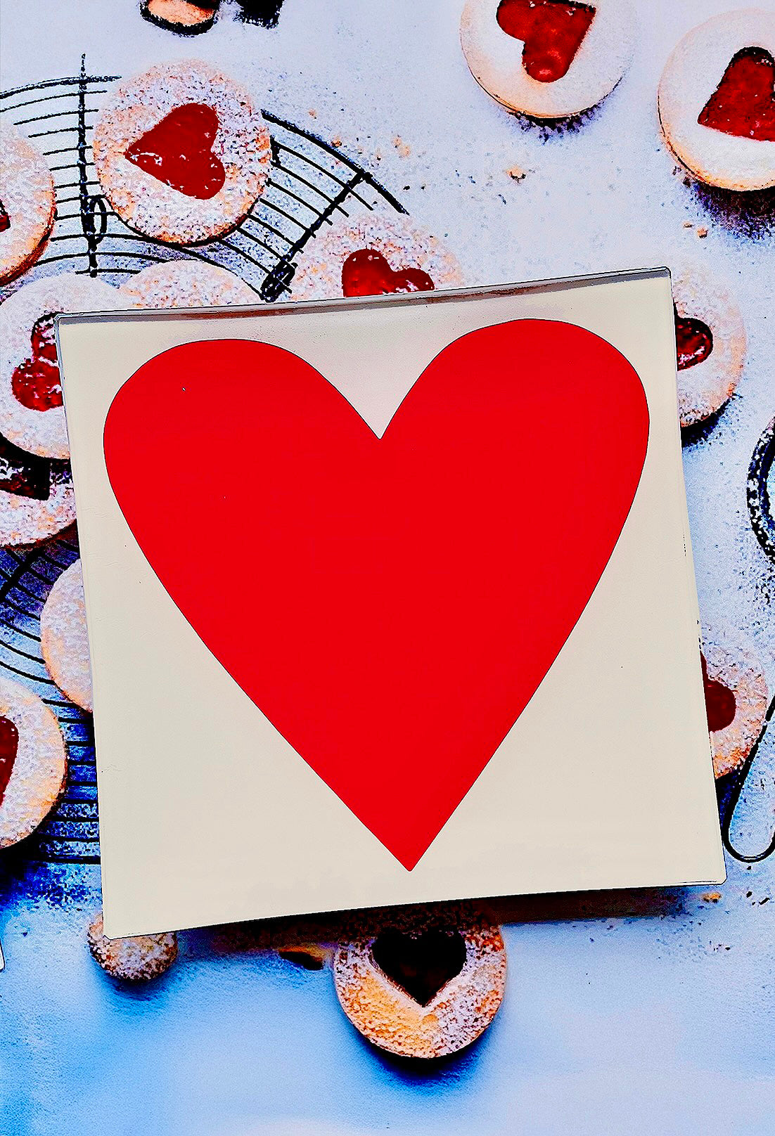 I Heart You Decoupage Glass Tray
