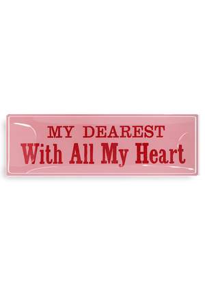 My Dearest With All My Heart Decoupage Glass Tray