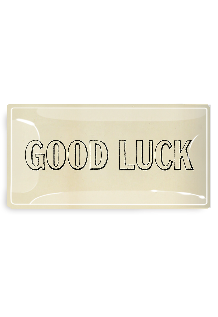 Good Luck Outline Decoupage Glass Tray