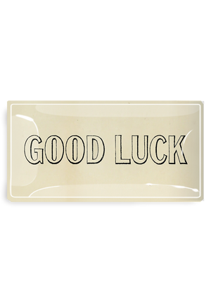 Good Luck Outline Decoupage Glass Tray