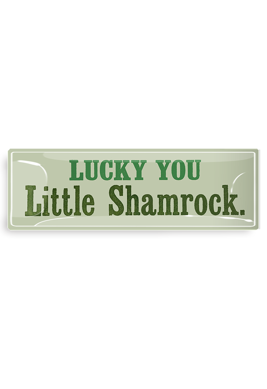 Lucky You, Little Shamrock Decoupage Glass Tray
