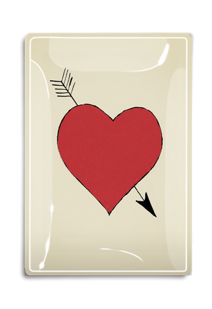 A Study of the Heart Decoupage Glass Tray