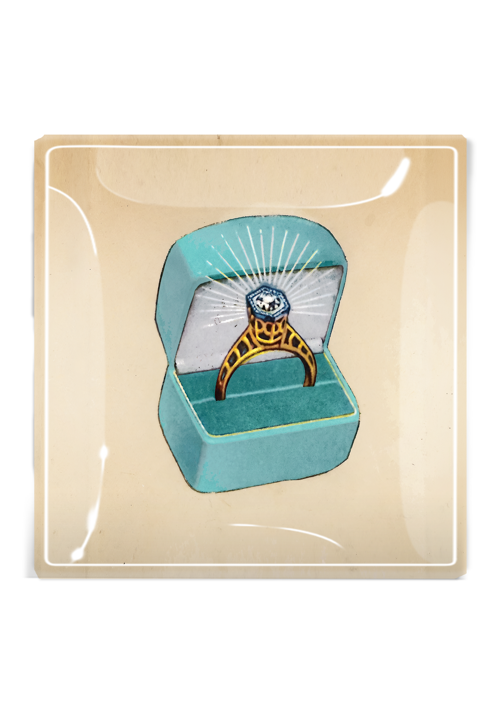 The Ring Box Decoupage Glass Tray
