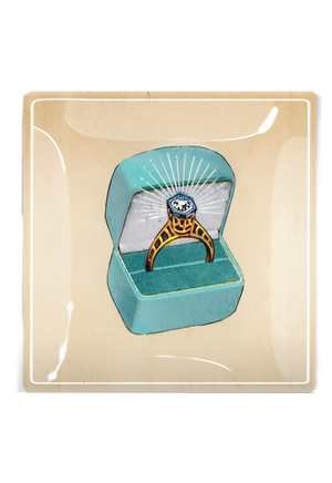 The Ring Box Decoupage Glass Tray