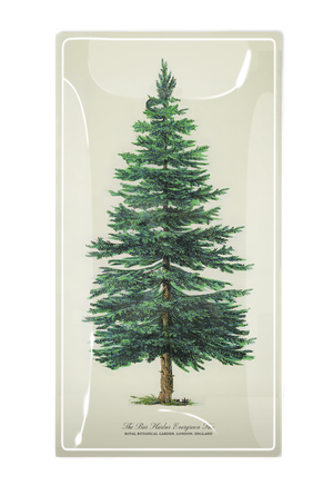 The Bar Harbor Evergreen Tree Glass Decoupage Tray