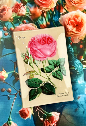 Penelope Pink Rose Decoupage Glass Tray