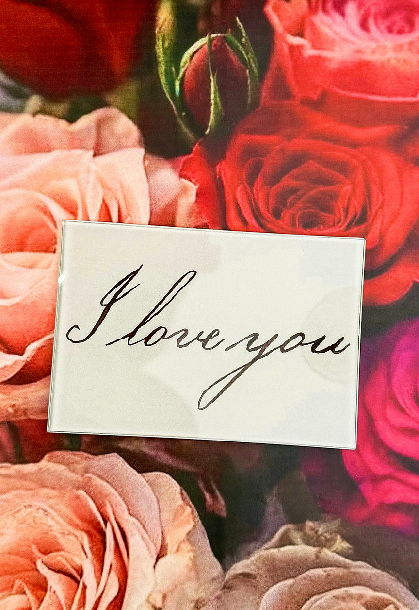 I Love You Script Decoupage Glass Tray - Bensgarden.com