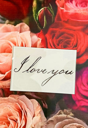 I Love You Script Decoupage Glass Tray
