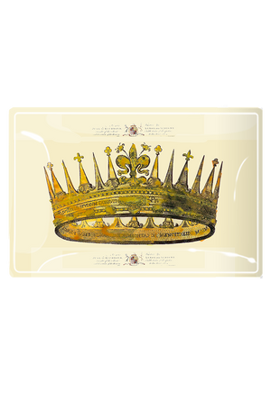 Vintage Crown Decoupage Glass Tray - Ben's Garden