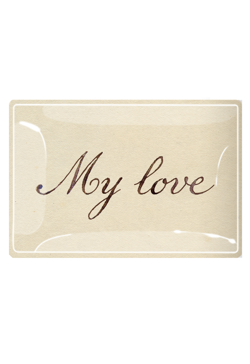 My Love Spencer Cursive Decoupage Glass Tray - Bensgarden.com