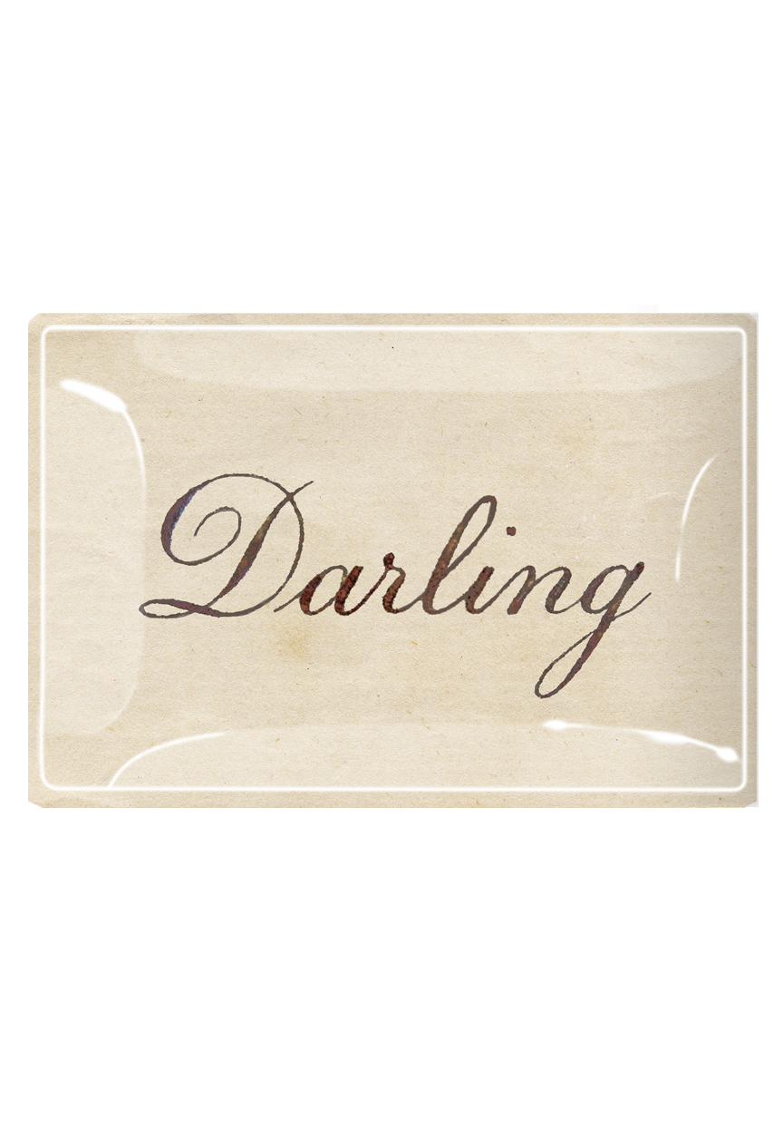 Darling Spencer Cursive Decoupage Glass Tray