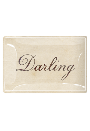 Darling Spencer Cursive Decoupage Glass Tray