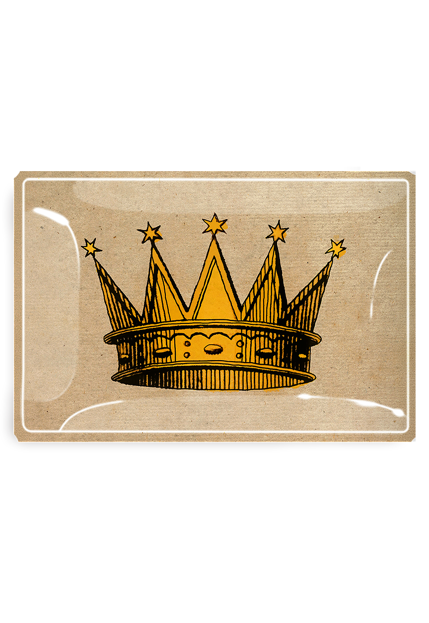 17th Century Sun Crown Decoupage Glass Tray