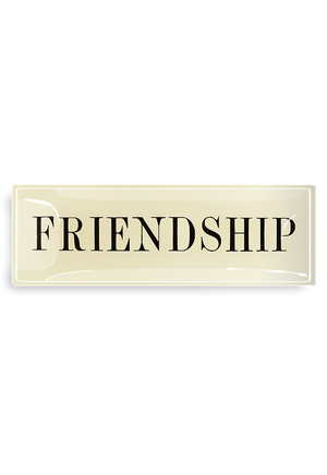Friendship Penmanship Decoupage Glass Tray