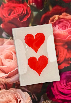 18th Century Hearts Decoupage Glass Tray