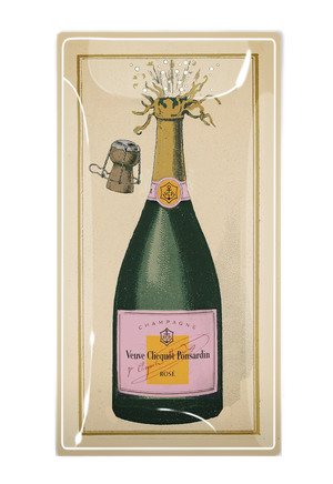 Veuve Clicquot Rosé Champagne Glass Decoupage Tray