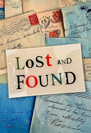 Lost And Found Newspaper Letters Decoupage Glass Tray